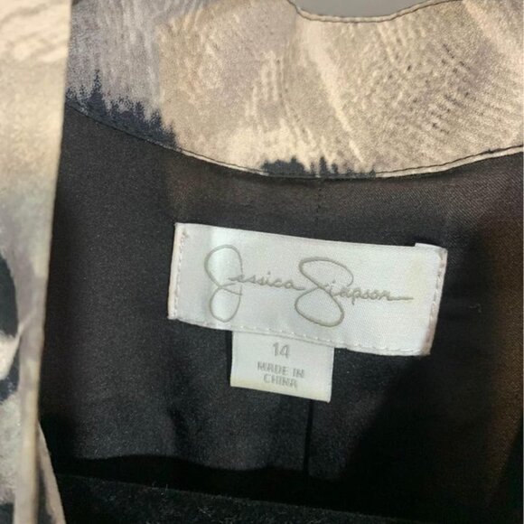 JESSICA Simpson dress. Lined. Elastic waist. Flowy. Gray/black. Mock neck. - Picture 7 of 10